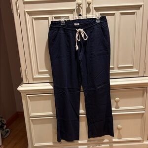 Womens Navy Linen Pants XL